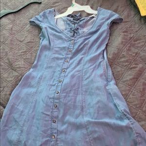 denim fitted mini dress
